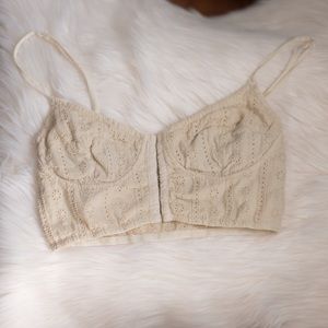 Brandy Melville eyelet festival crop top