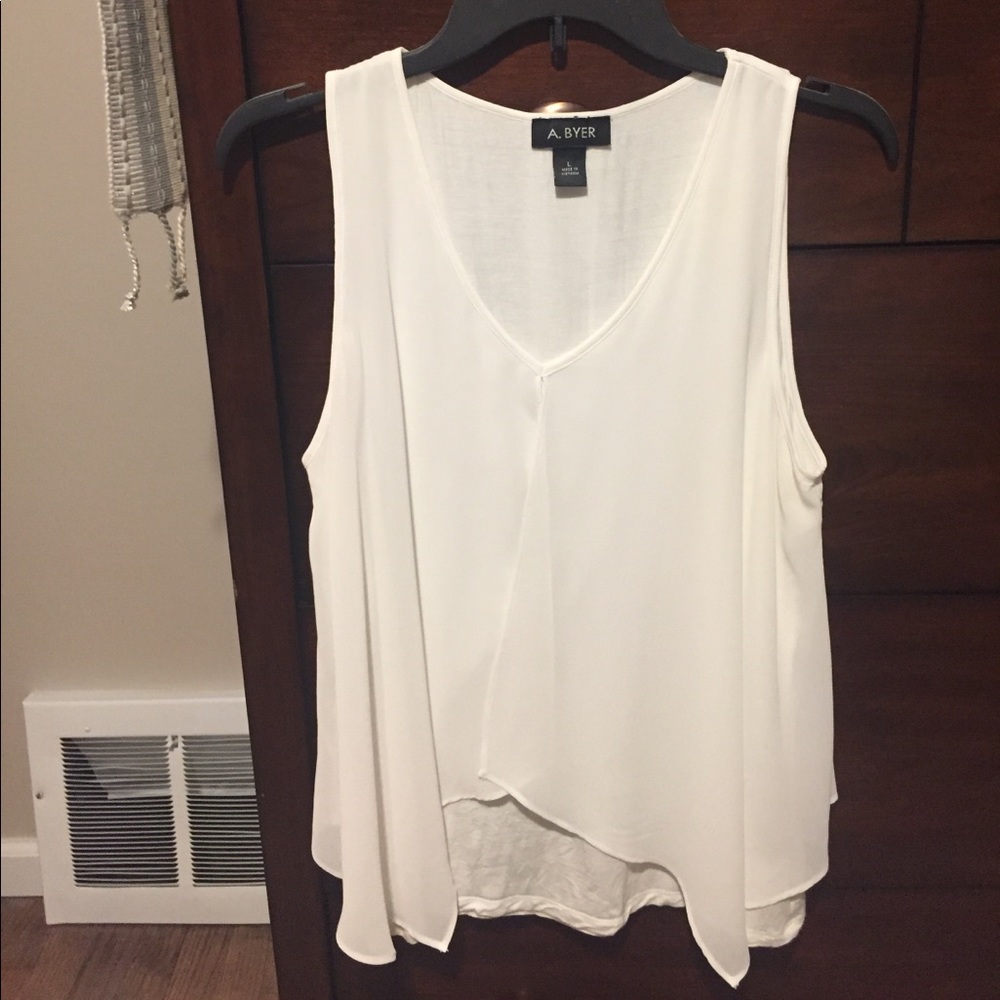 White flowy sleeveless top