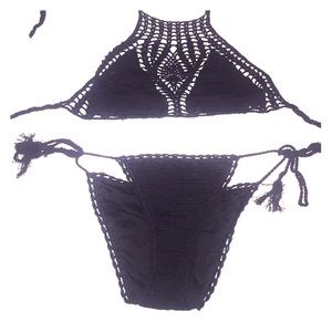 Black crochet bikini