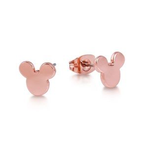 Rose gold colored Mickey Mouse earrings