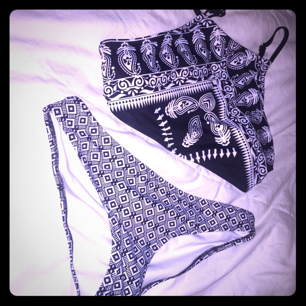 Black and white bikini