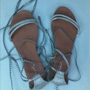 Laced up sandals