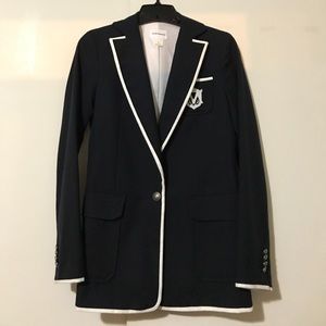 Club Monaco Preppy Monogrammed Navy Blazer Size 0