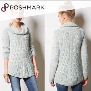 Anthropologie Guinevere Green Turtleneck Tunic