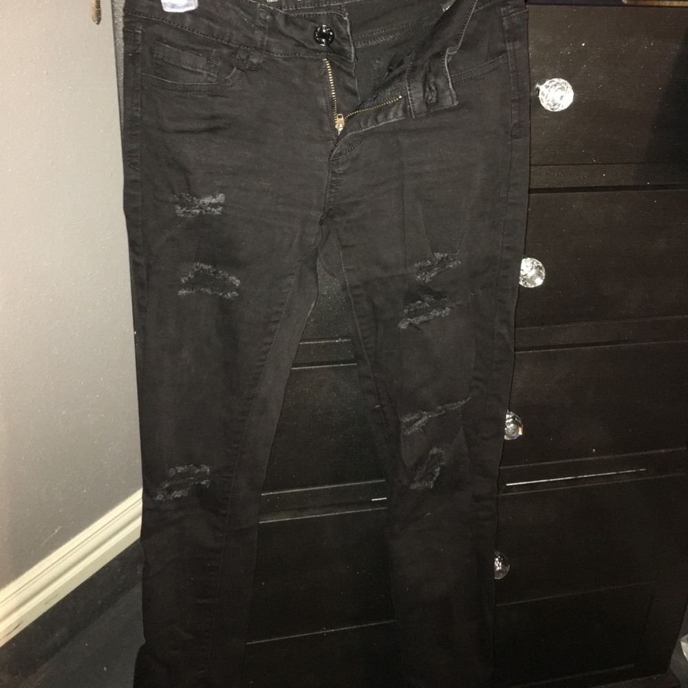 Black holey jeans