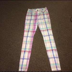 Plaid print pants