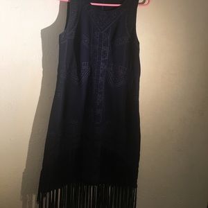 Fringe Navy Blue Dress
