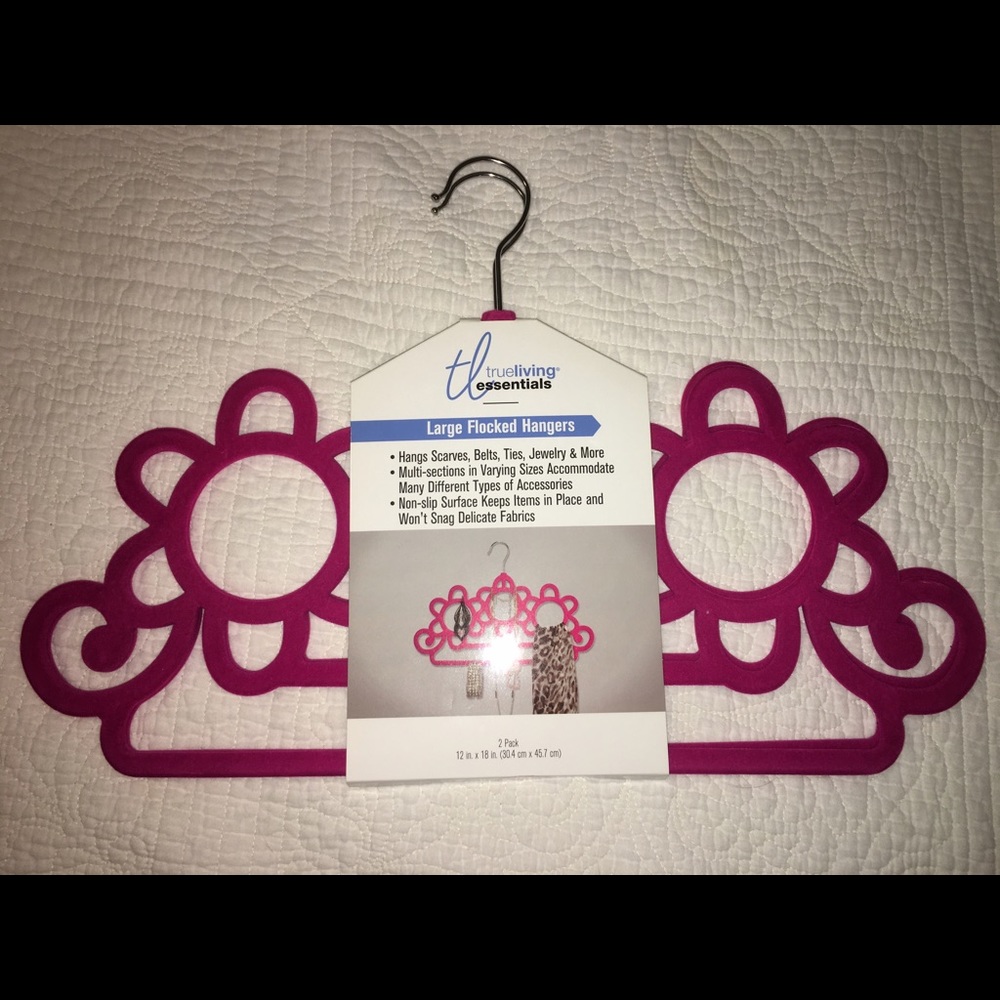 2 Bright pink velvet accessory hangers