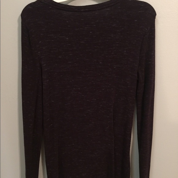 Long sleeve dark purple heathered scoop neck - Picture 3 of 3
