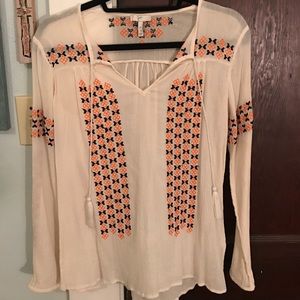 Joie "Nira" Embroidered Peasant Top