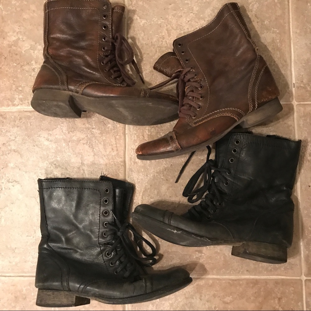 Steve Madden Troopa combat boots - 2 pair