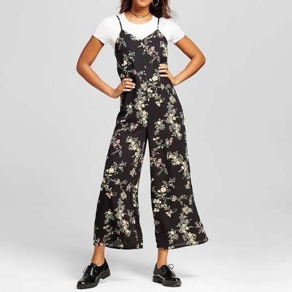 Zara Pants - SALE! Black Floral Print Jumpsuit