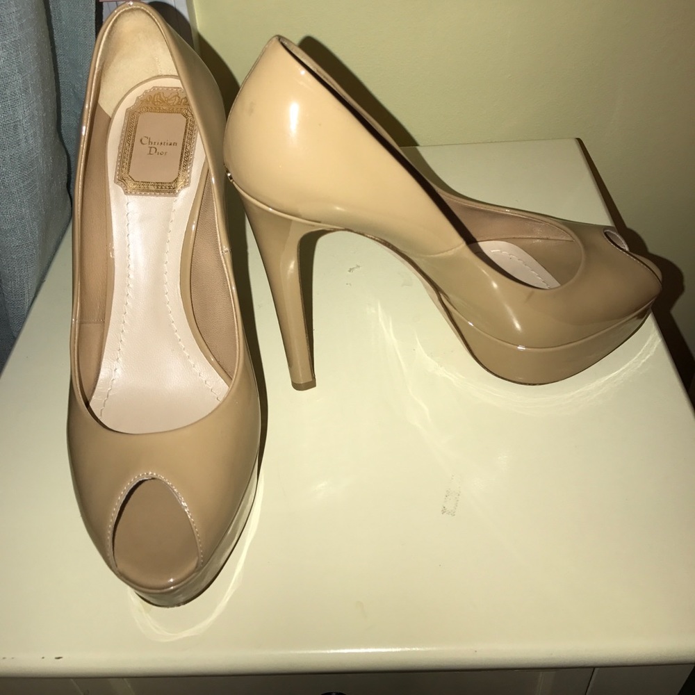 Christian Dior Nude Peep Toe Pump
