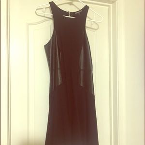 Express dress w/ leather detail