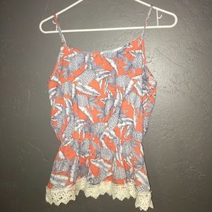 Tank top with cute design and lace trim