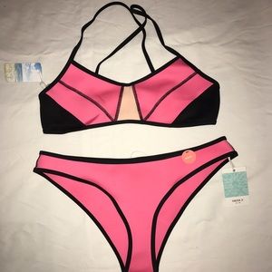 Bright pink bikini