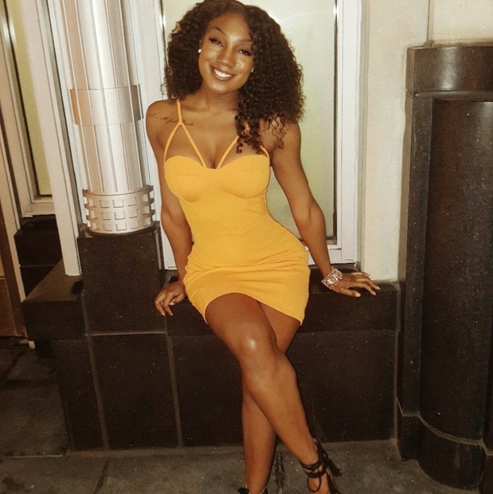 Orange bodycon dress