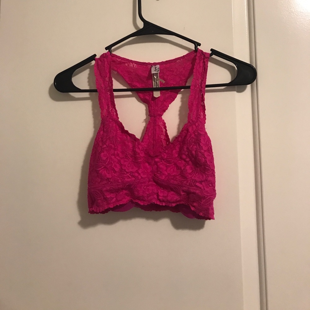Hott pink free people lace bra size medium!!!