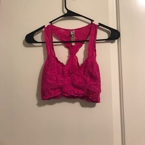 Hott pink free people lace bra size medium!!!