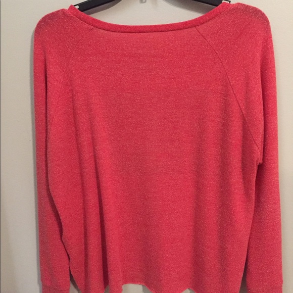 Long sleeve poly-blend, coral/pink shirt. - Picture 3 of 3