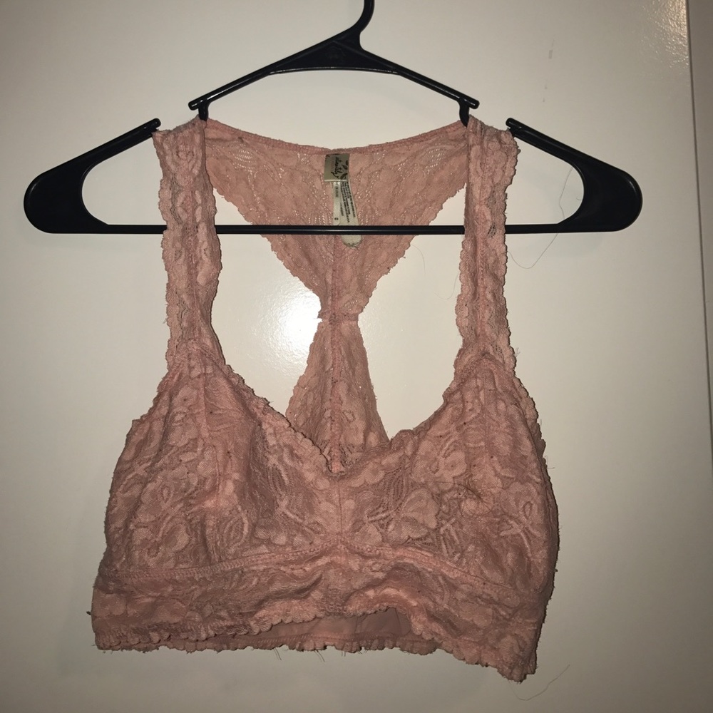 Free people blush pink lace bra!