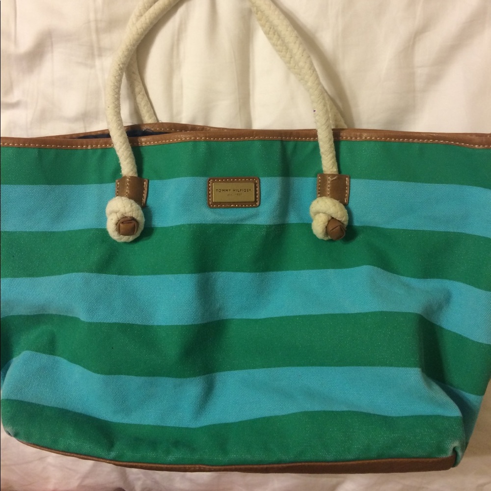 Tommy Hilfiger striped beach tote