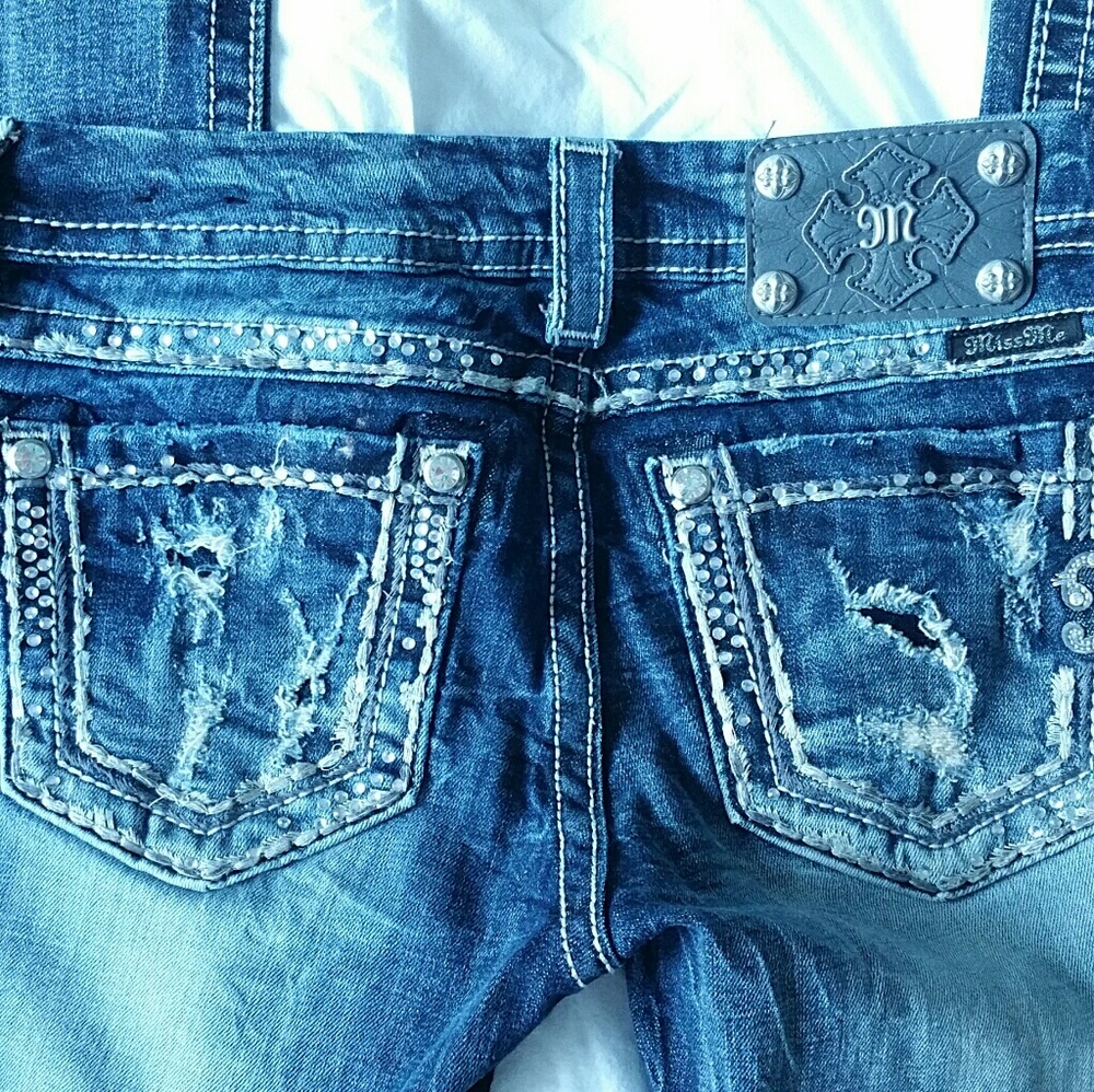 Miss Me stretch distressed boot cut jeans sz 26