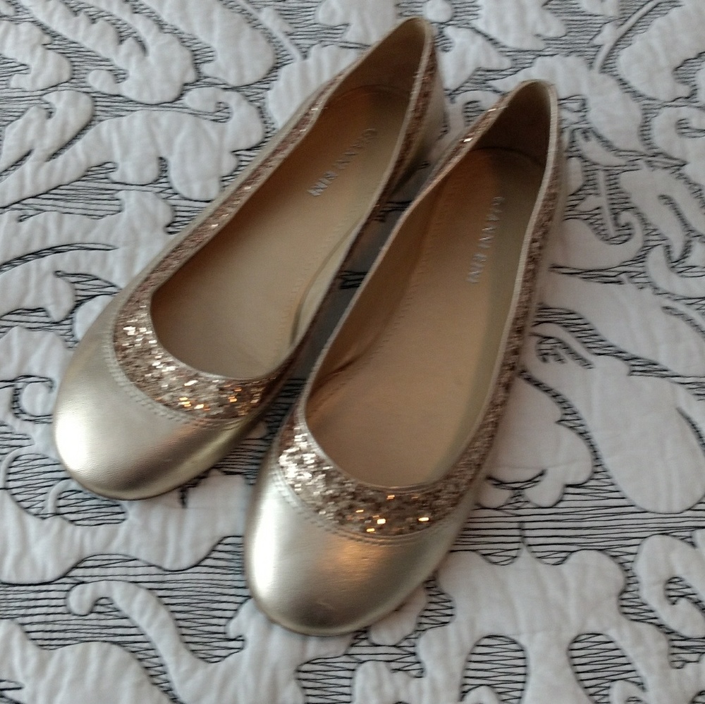 Gianni Bini Gold Sparkle Ballet Flats 7.5 EUC