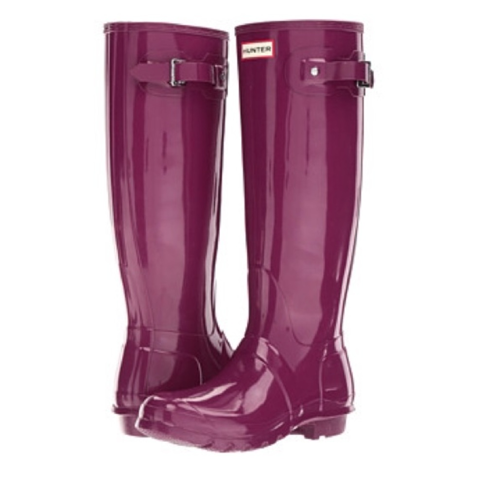 Tall Hunter boots - plum color