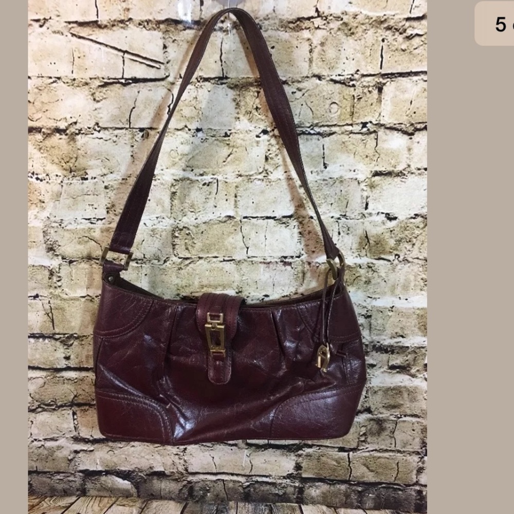 Etienne Aigner Leather Purse Burgundy