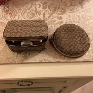 Authentic coach pill case and matching coin purse.