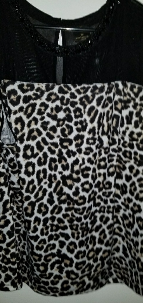 Plus size leopard print blouse