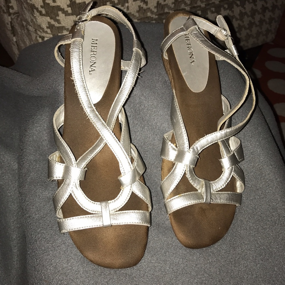 Silver wedge sandal