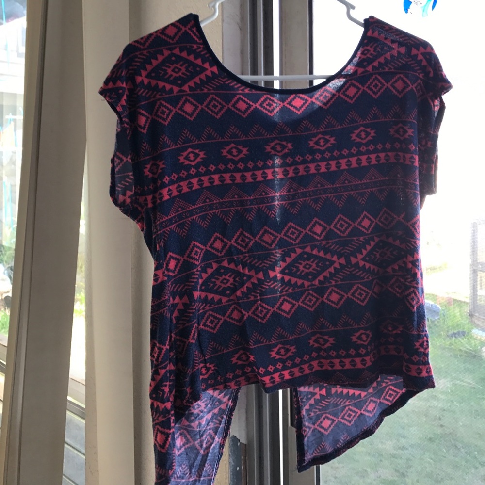 Red and navy blue shirt