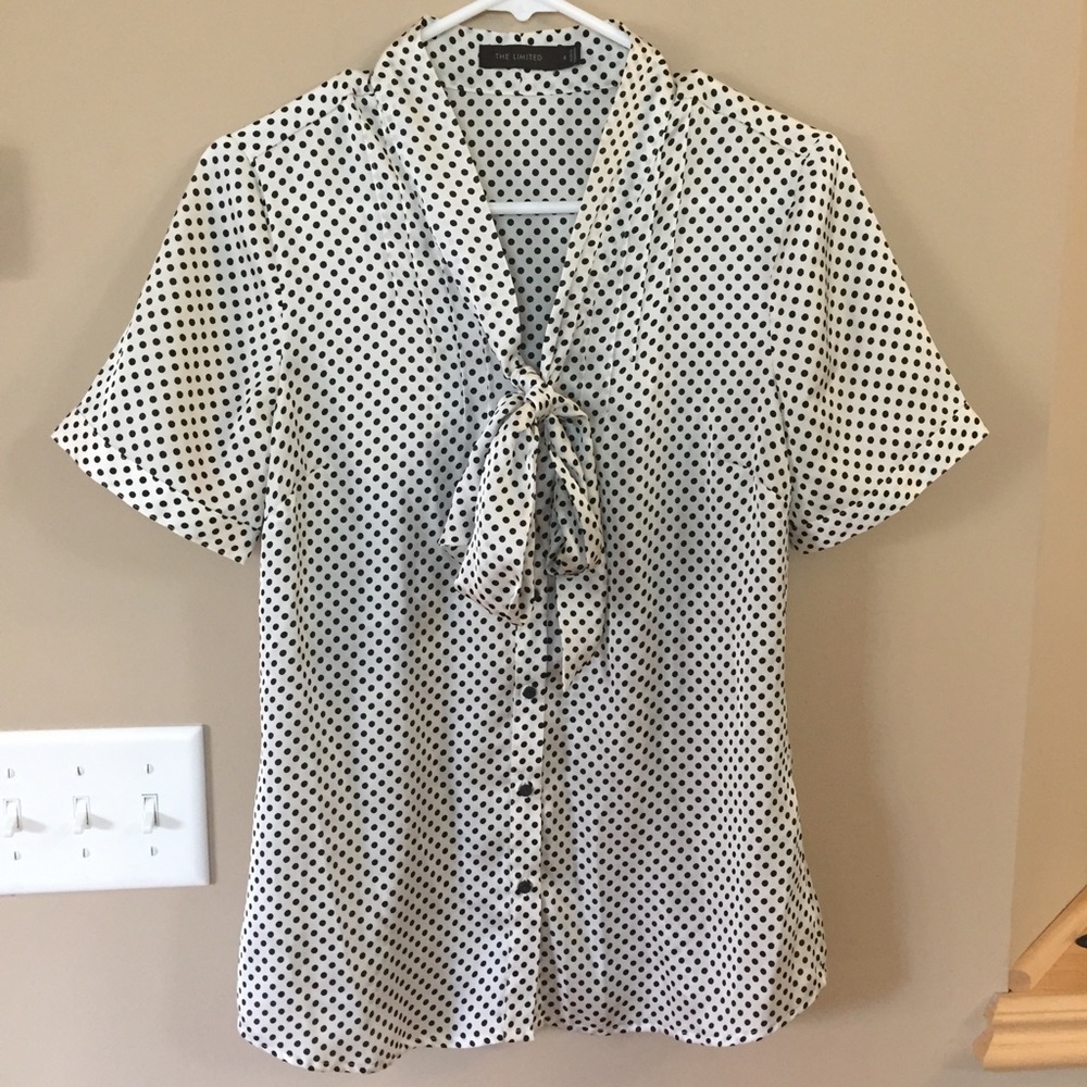 Closet clean out! The Limited polka dot bow top