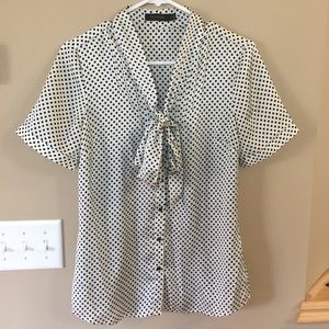 Closet clean out! The Limited polka dot bow top