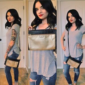 Fossil Gold/Black Crossbody Bag