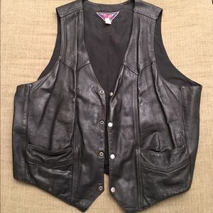 XL Men's Genuine Leather Biker Vest