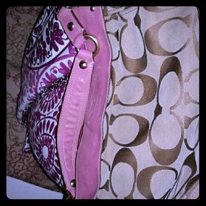 BROWN & PINK COACH purse