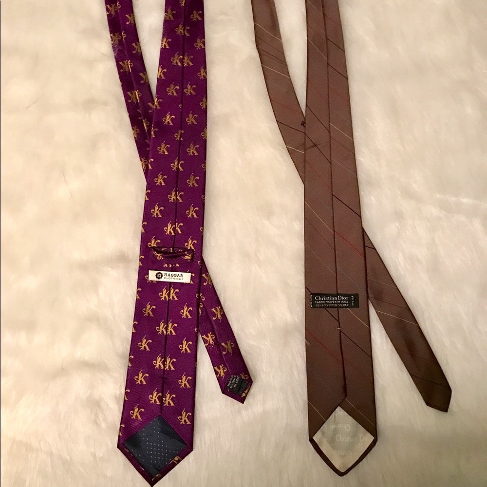 Two vintage designer ties: Christian Dior, Haggar