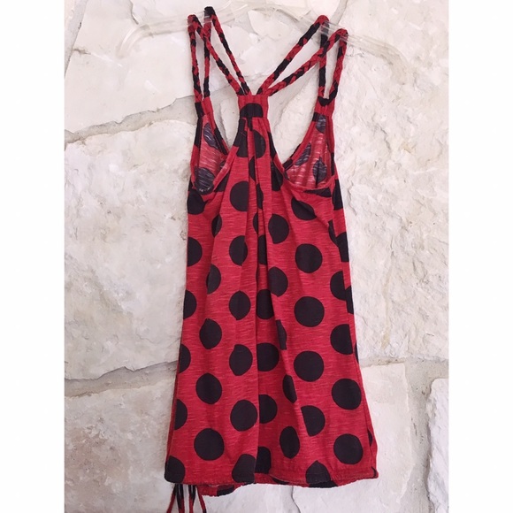 Ladybug Polkadot Red and Navy Tank - Picture 2 of 2