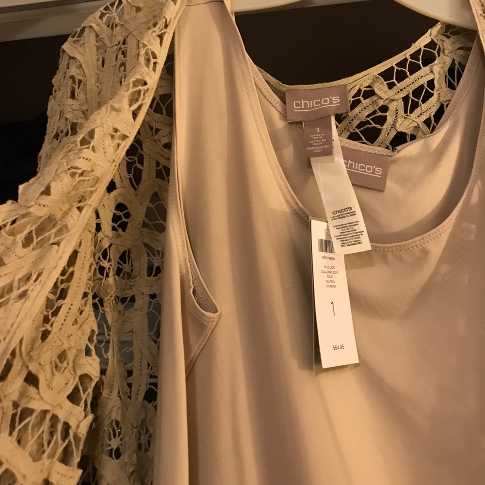 Chicos tank and knit cardigan