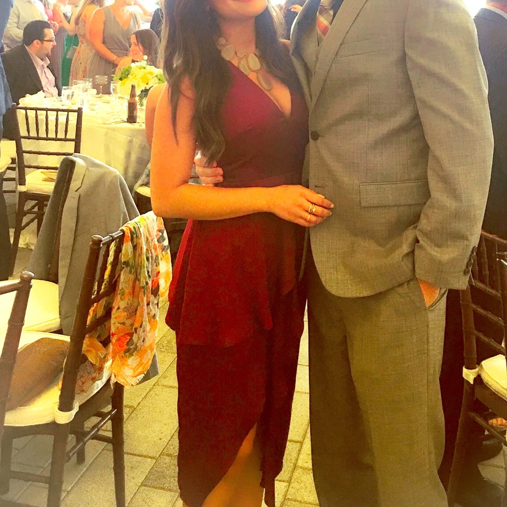 Style stalker midi burgundy dress