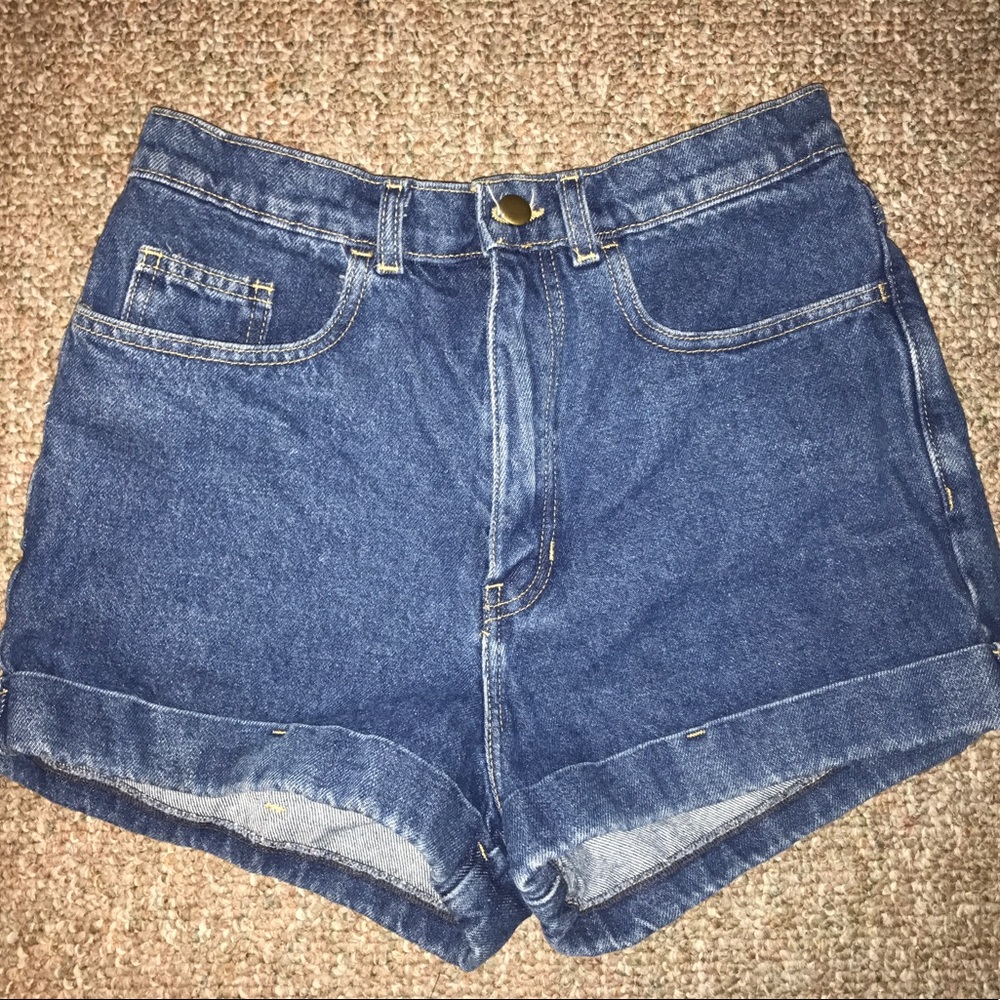American Apparel high-waisted jean shorts
