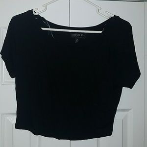 Black F21+ crop top tee BNWT