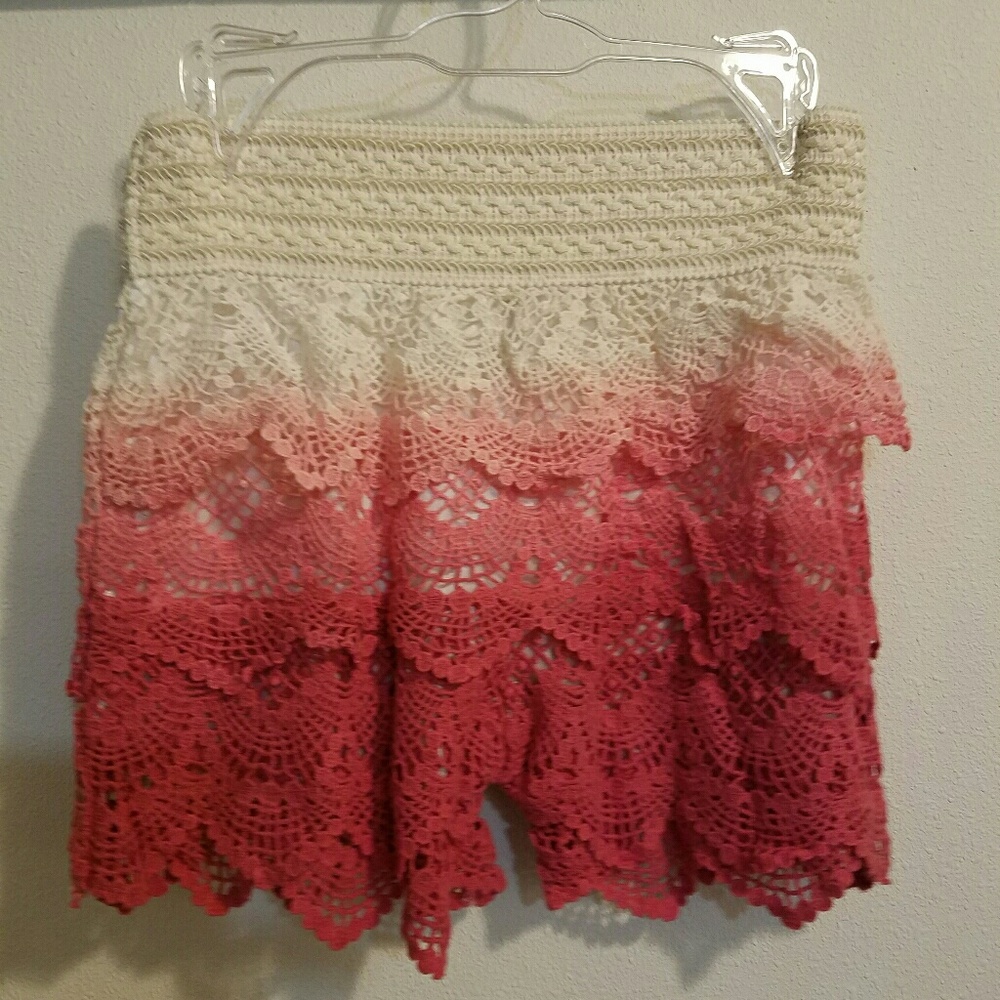 crochet Shorts pink