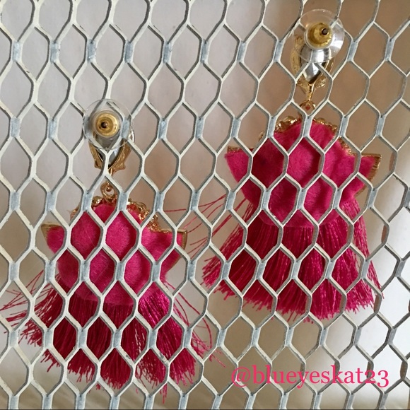 Pink Jewel Tassel Earrings - Picture 5 of 6