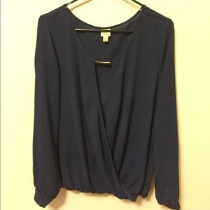 Blue long sleeve blouse