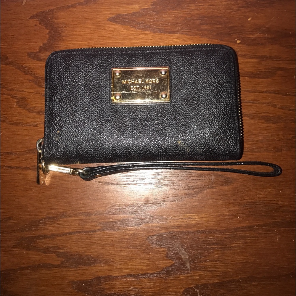 Michael Kors black wristlet wallet
