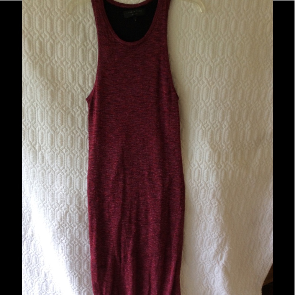 Rag and Bone raspberry knit Midi dress small